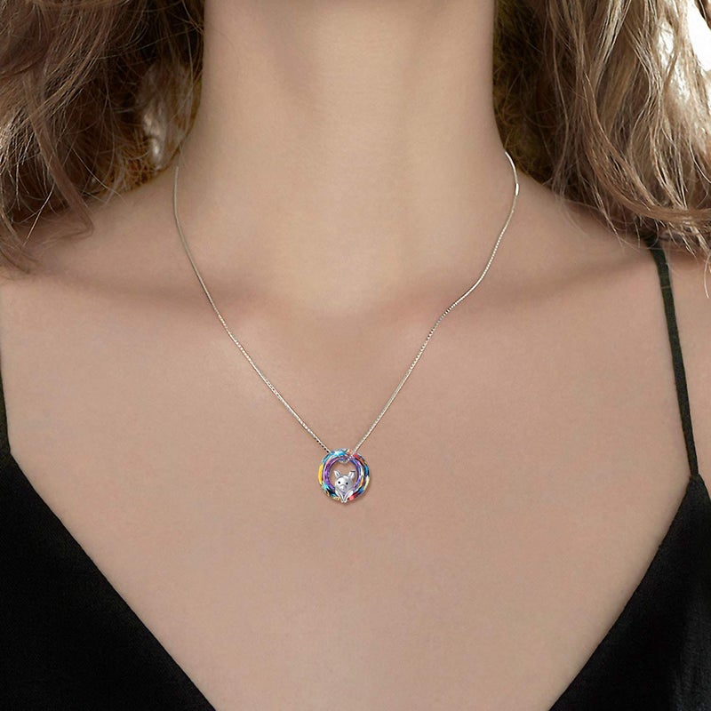 JUSTKIDSTOY Pig Crystal Pendant Necklace 925 Sterling Silver Pig Jewelry Cute Pig Gifts for Women Daughter Christmas - Image 2